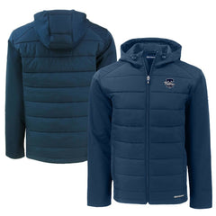 Philadelphia Phillies Cutter & Buck Big & Tall Evoke Hybrid Eco Softshell Recycled Full-Zip Hooded PrimaLoft Jacket | MLB Discount