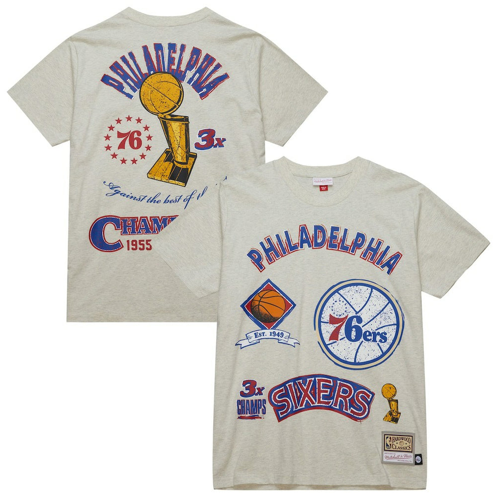 Philadelphia 76ers Hardwood Classics Legacy Defined Retro Championship T-Shirt For Sale