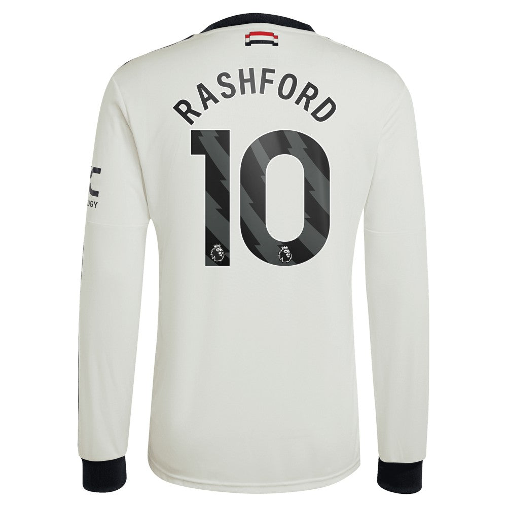Marcus Rashford Manchester United Originals 2024/25 Third Replica Long Sleeve Jersey Cream - Adidas