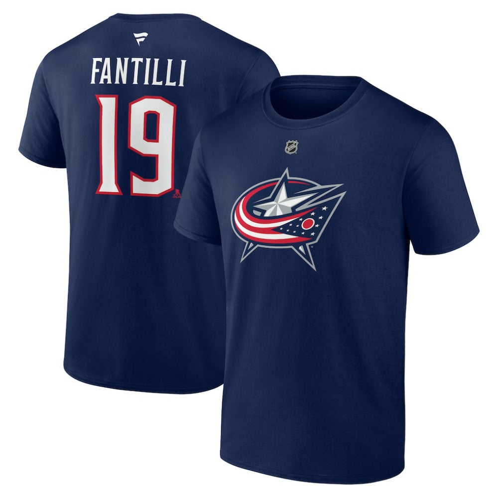 Adam Fantilli Columbus Blue Jackets Fanatics Authentic Stack Name & Number T-Shirt Online