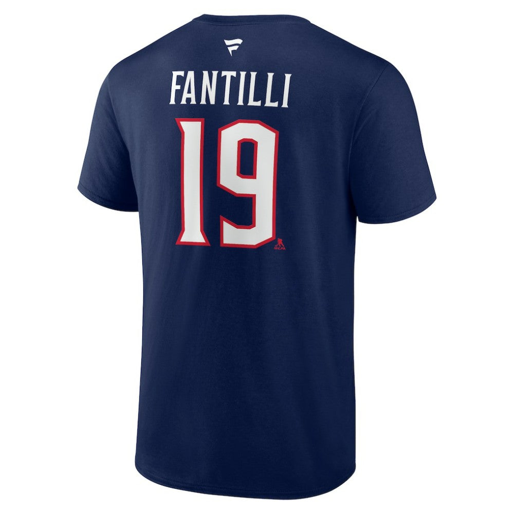 Adam Fantilli Columbus Blue Jackets Fanatics Authentic Stack Name & Number T-Shirt Online