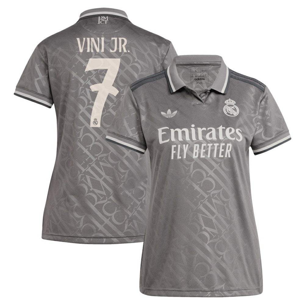 Vini Jr. Real Madrid Originals Women's 2024/25 Third Replica Player Jersey Charcoal - Adidas