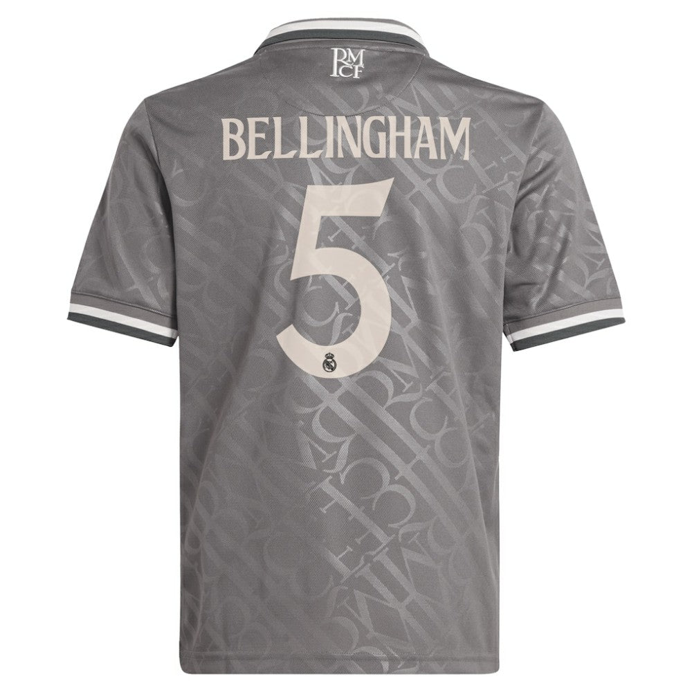 Jude Bellingham Real Madrid Originals Youth 2024/25 Third Replica Player Jersey Charcoal - Adidas