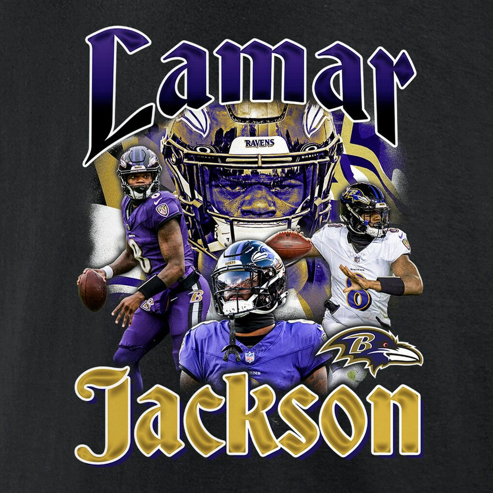 Baltimore Ravens Fanatics Lamar Jackson  Notorious Player Graphic T-Shirt