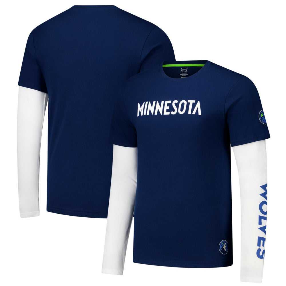 Minnesota Timberwolves Stadium Essentials Unisex Spectator Twofer Long Sleeve T-Shirt Outlet