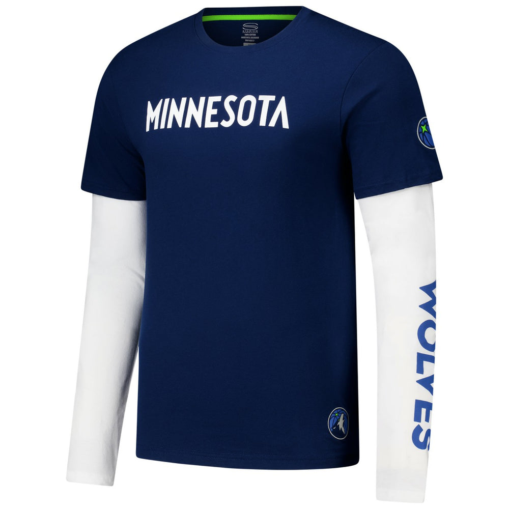 Minnesota Timberwolves Stadium Essentials Unisex Spectator Twofer Long Sleeve T-Shirt Outlet