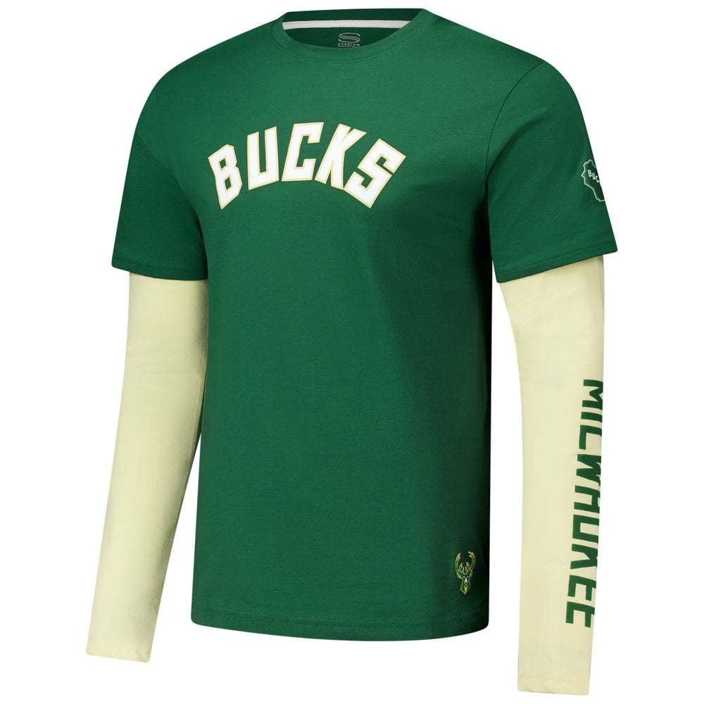 Milwaukee Bucks Stadium Essentials Unisex Spectator Twofer Long Sleeve T-Shirt Outlet