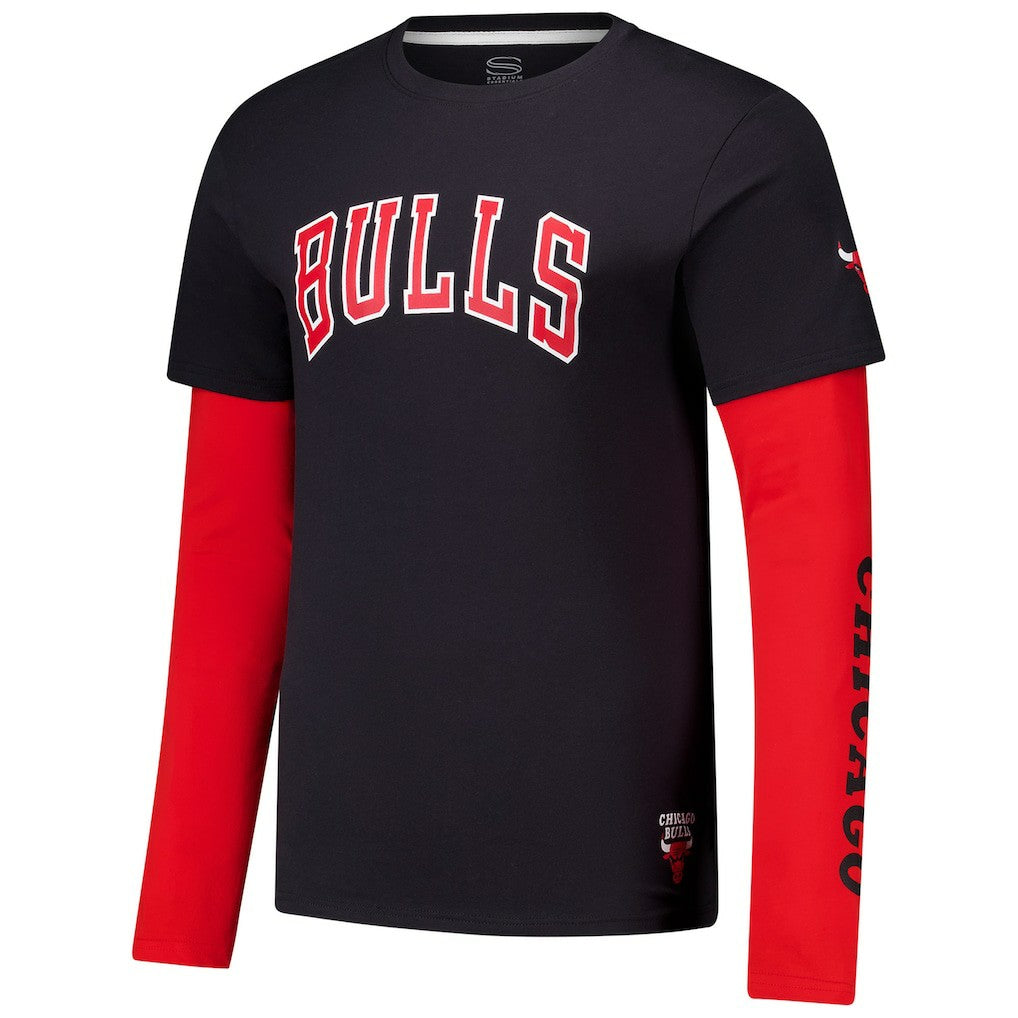 Chicago Bulls Stadium Essentials Unisex Spectator Twofer Long Sleeve T-Shirt sale Outlet
