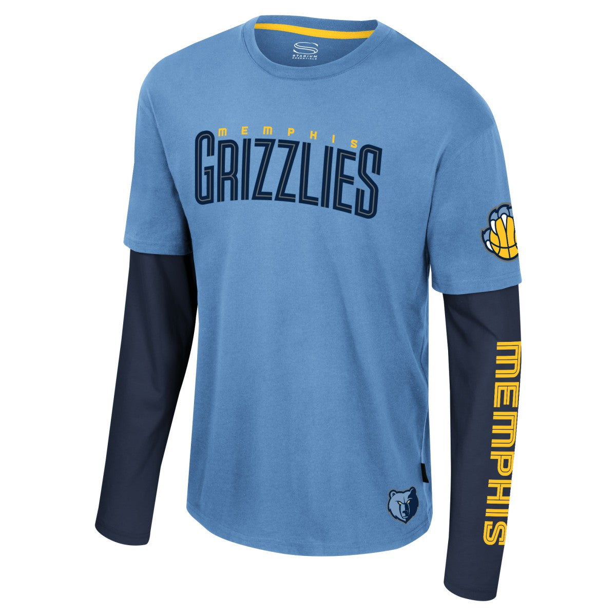 Memphis Grizzlies Stadium Essentials Unisex Spectator 2fer Long Sleeve T-Shirt Discount