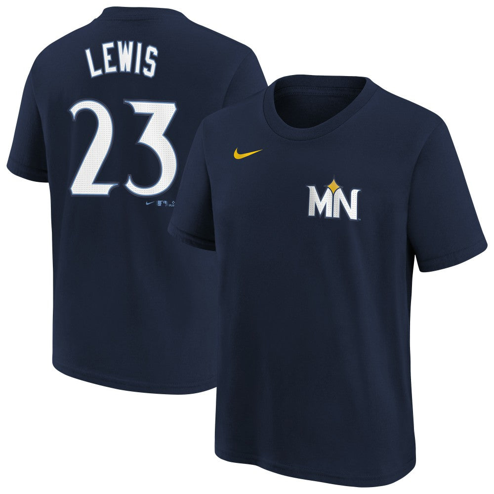 Royce Lewis Minnesota Twins Nike Youth Fuse City Connect Name & Number T-Shirt | MLB Shop