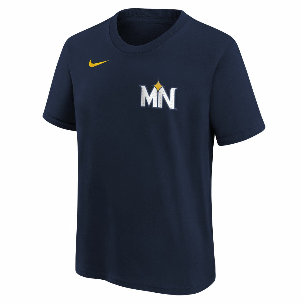 Royce Lewis Minnesota Twins Nike Youth Fuse City Connect Name & Number T-Shirt | MLB Shop