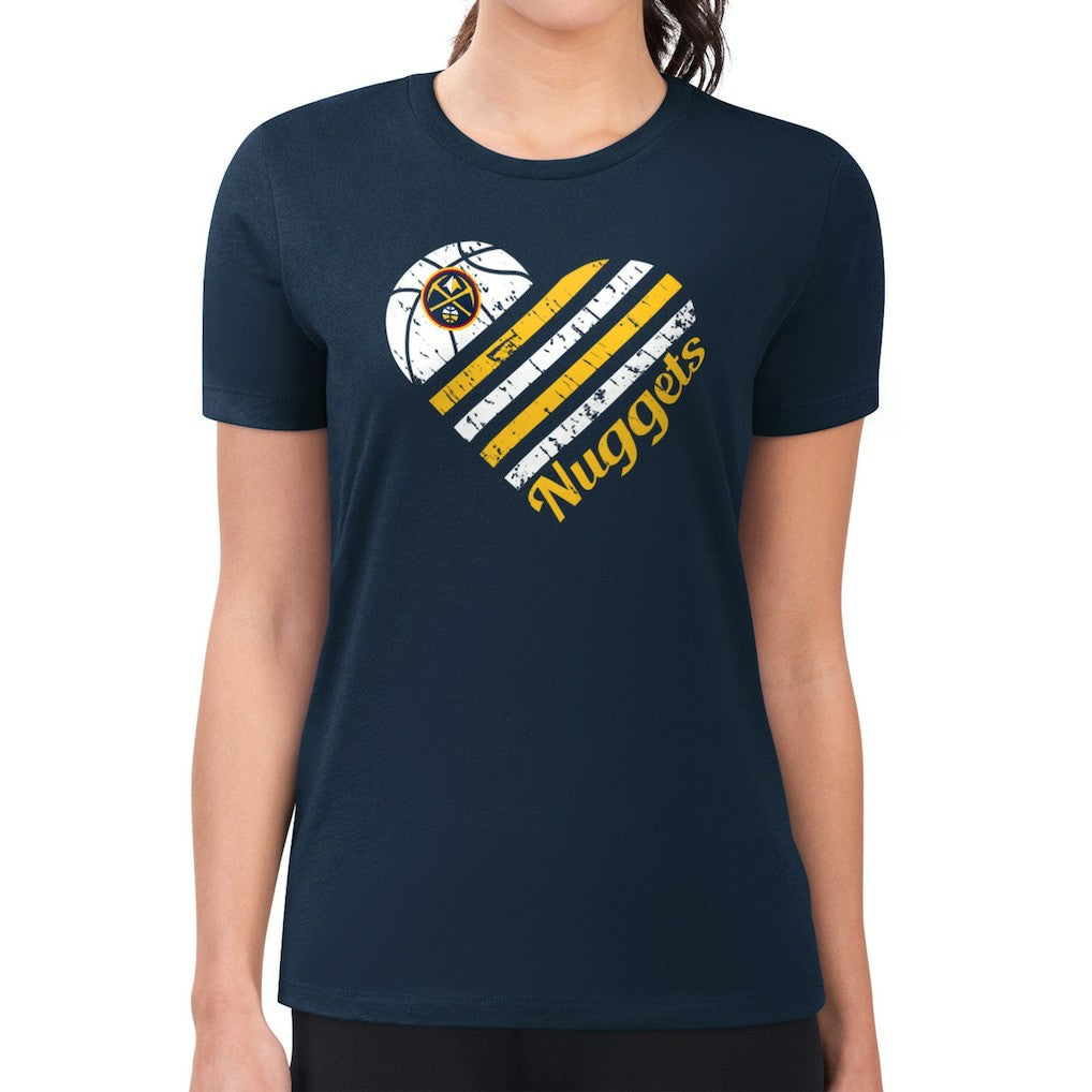 Denver Nuggets G-III 4Her by Carl Banks Women's Super-Slim Fit Lightweight Heart Team T-Shirt sale Discount