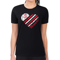 Atlanta Hawks G-III 4Her by Carl Banks Women's Super-Slim Fit Lightweight Heart Team T-Shirt On Sale