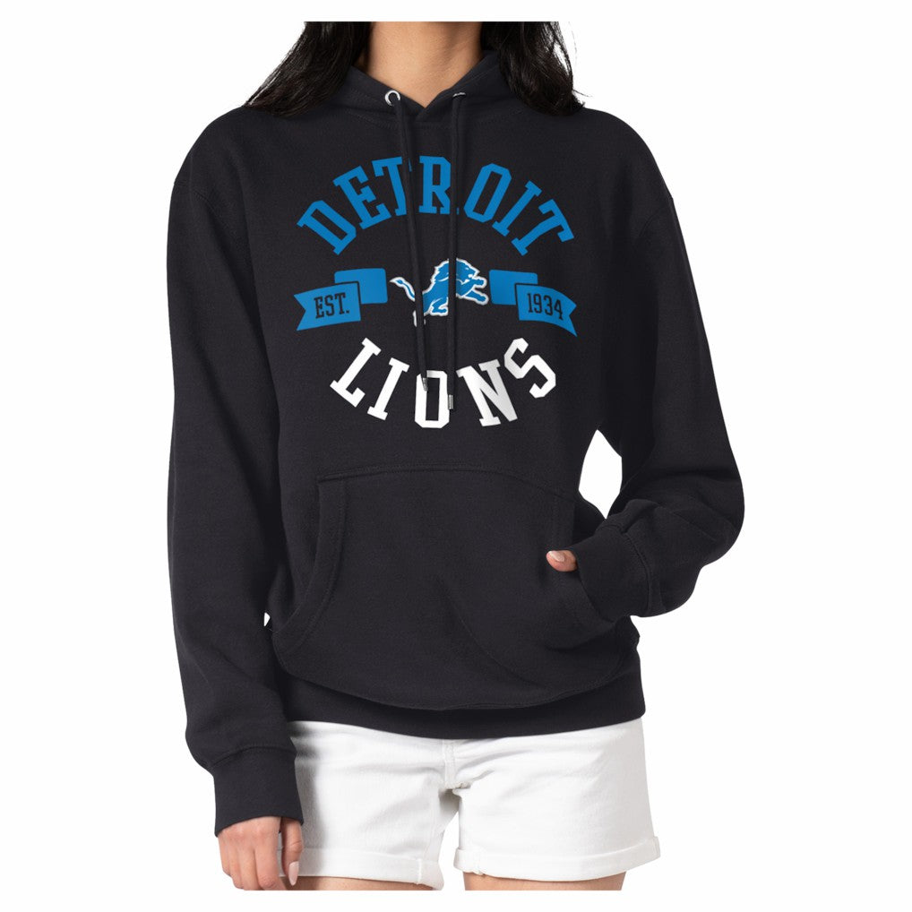 Detroit Lions  G-III 4Her by Carl Banks Women's Round Team Logo Fleece Tri-Blend Pullover Hoodie
