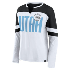 Utah Mammoth Fanatics Women's Frozen Notch Neck Bi-Blend Long Sleeve T-Shirt Discount