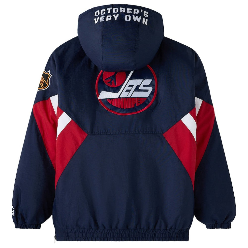 Winnipeg Jets OVO x Starter Half-Zip Hooded Jacket On Sale