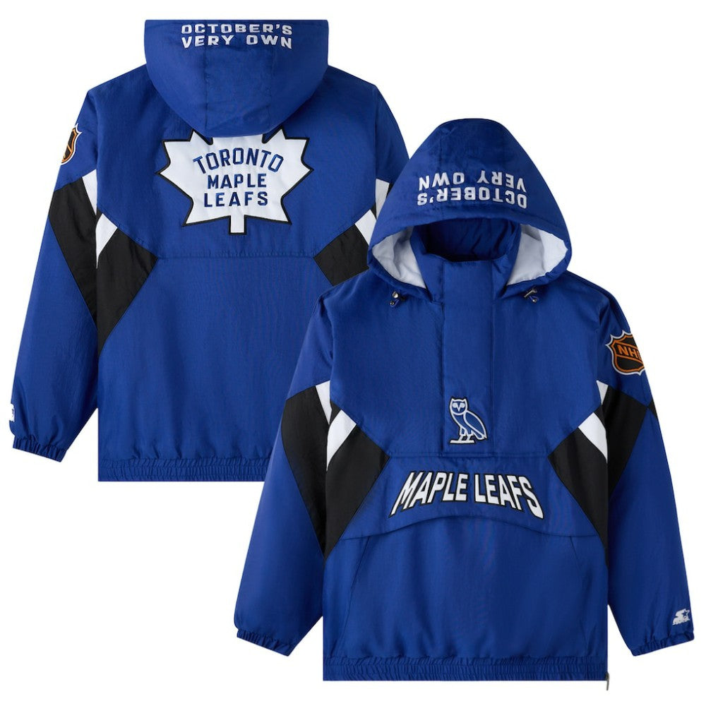 Toronto Maple Leafs OVO x Starter Half-Zip Hooded Jacket Sale