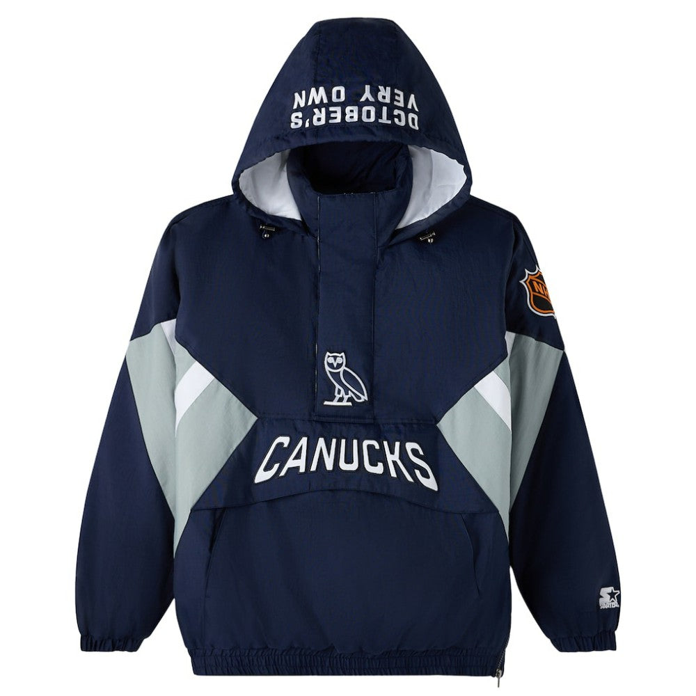 Vancouver Canucks OVO x Starter Half-Zip Hooded Jacket Discount
