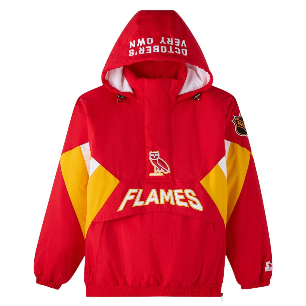Calgary Flames OVO x Starter Half-Zip Hooded Jacket Online