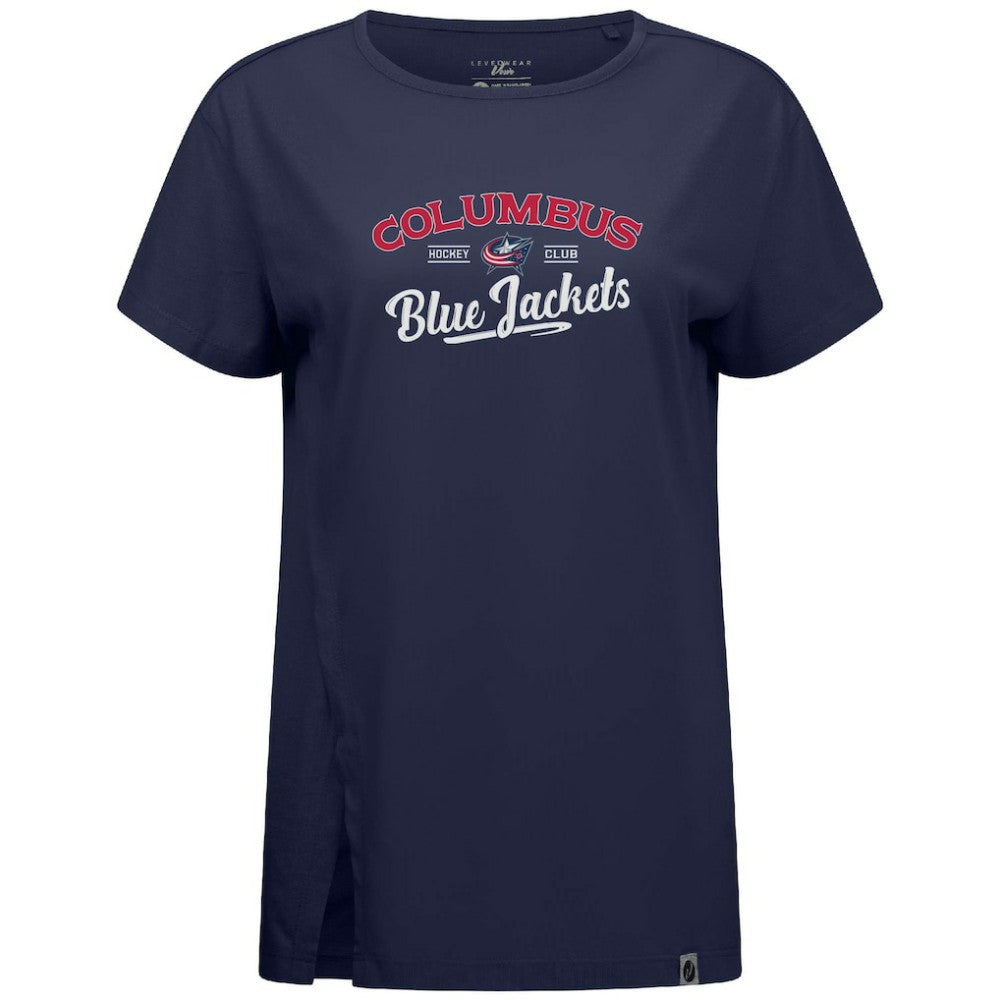 Columbus Blue Jackets Levelwear Women's Influx Ice Wall T-Shirt Sale