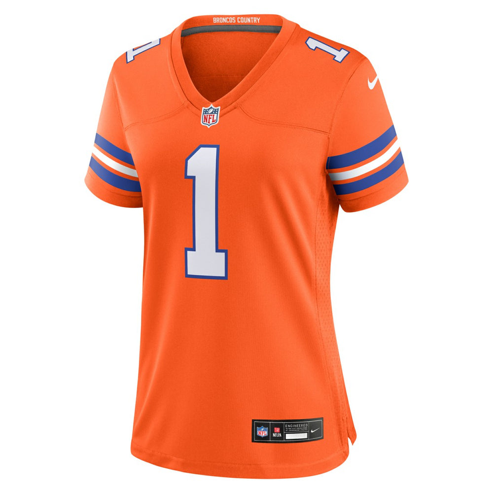 Denver Broncos Nike Jason Elam  Women's Mile High Collection 1977 Throwback Retired Player Game Jersey