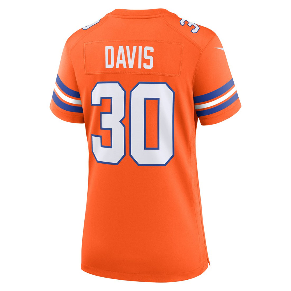 Denver Broncos Nike Terrell Davis  Women's Mile High Collection 1977 Throwback Retired Player Game Jersey