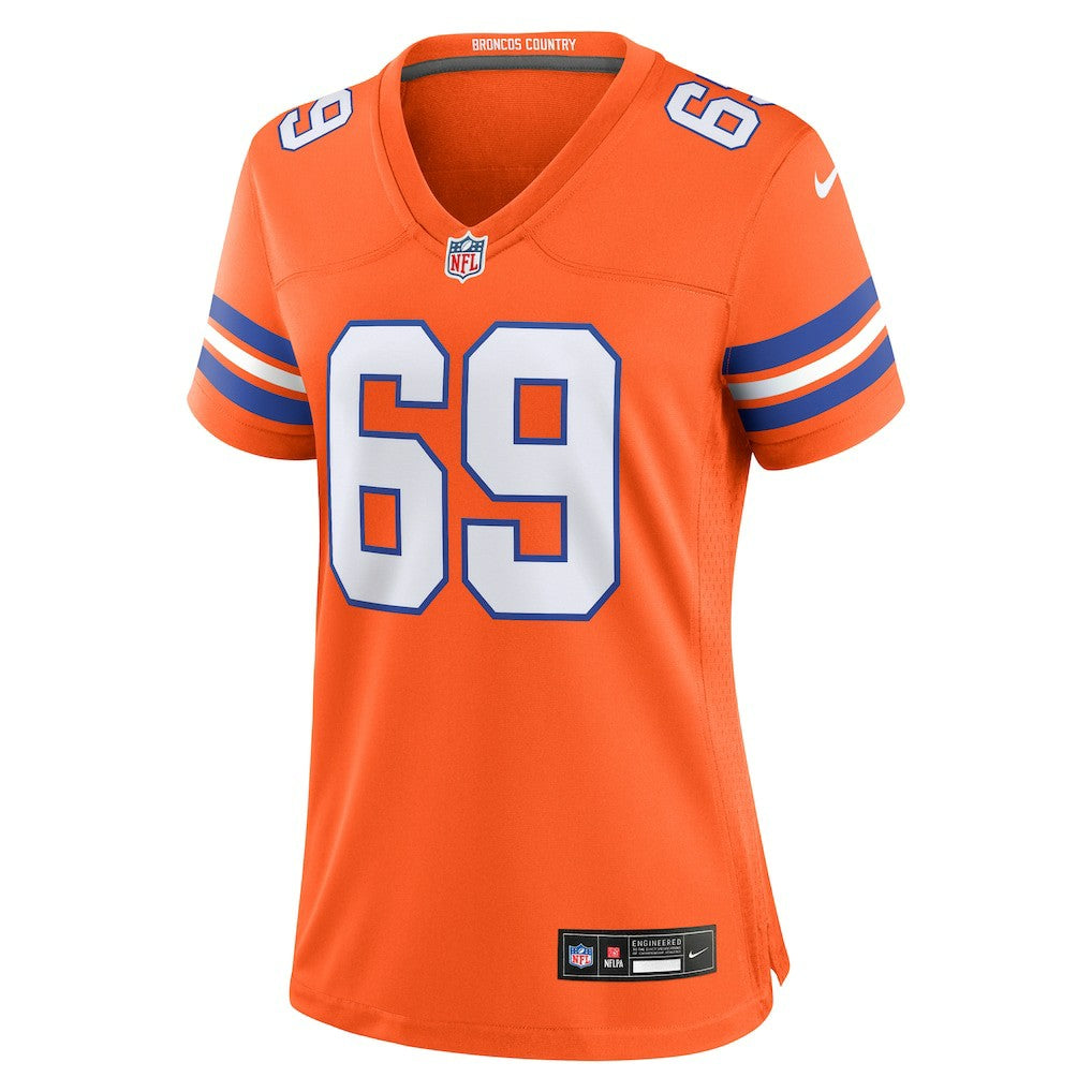Denver Broncos Nike Mark Schlereth  Women's Mile High Collection 1977 Throwback Retired Player Game Jersey