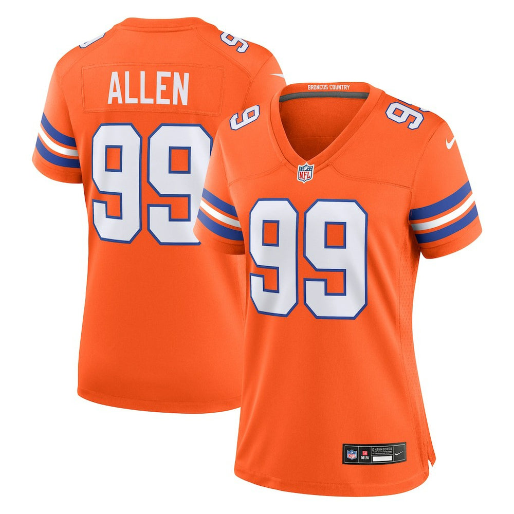 Denver Broncos Nike Zach Allen  Women's Mile High Collection 1977 Throwback Player Game Jersey