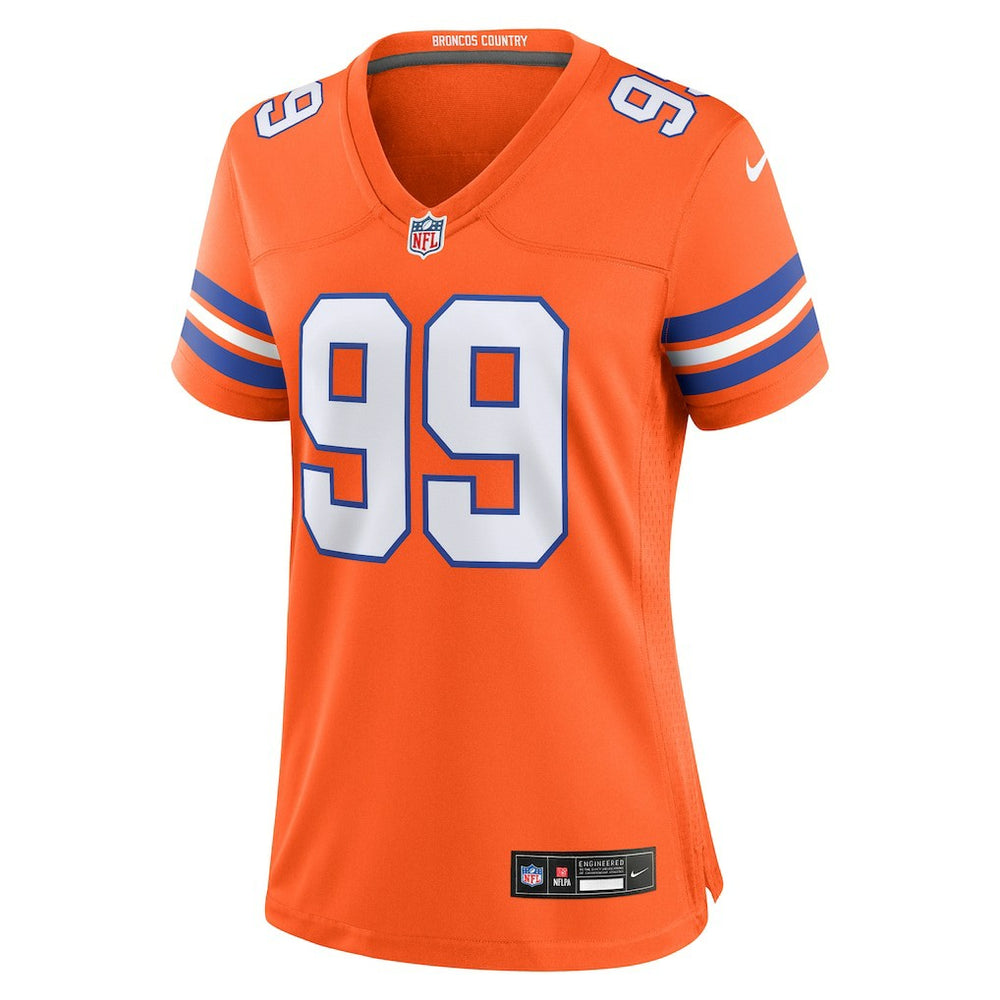 Denver Broncos Nike Zach Allen  Women's Mile High Collection 1977 Throwback Player Game Jersey
