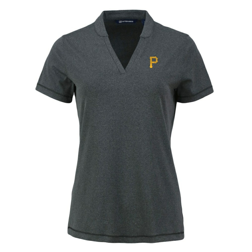 Pittsburgh Pirates Cutter & Buck Women's Forge Stretch Blade DryTec V-Neck Polo | MLB Sale