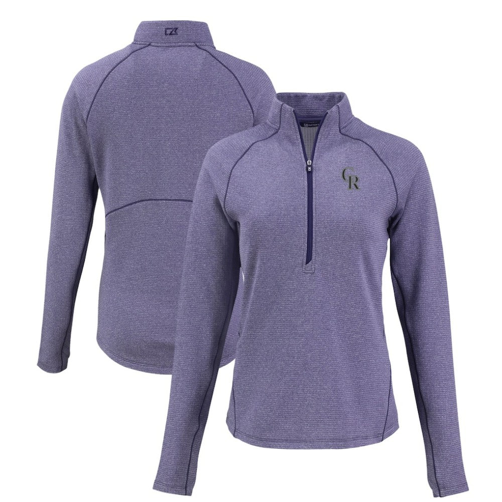 Colorado Rockies Cutter & Buck Women's Peshastin Eco Fleece Recycled Raglan Half-Zip Top | MLB Shop
