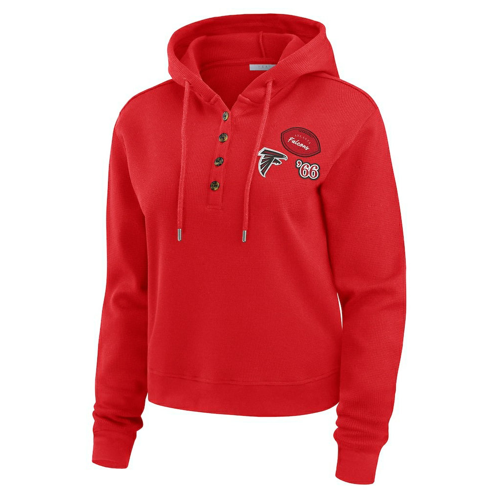 Atlanta Falcons  WEAR by Erin Andrews Women's Plus Size Waffle Hoodie Pullover Top