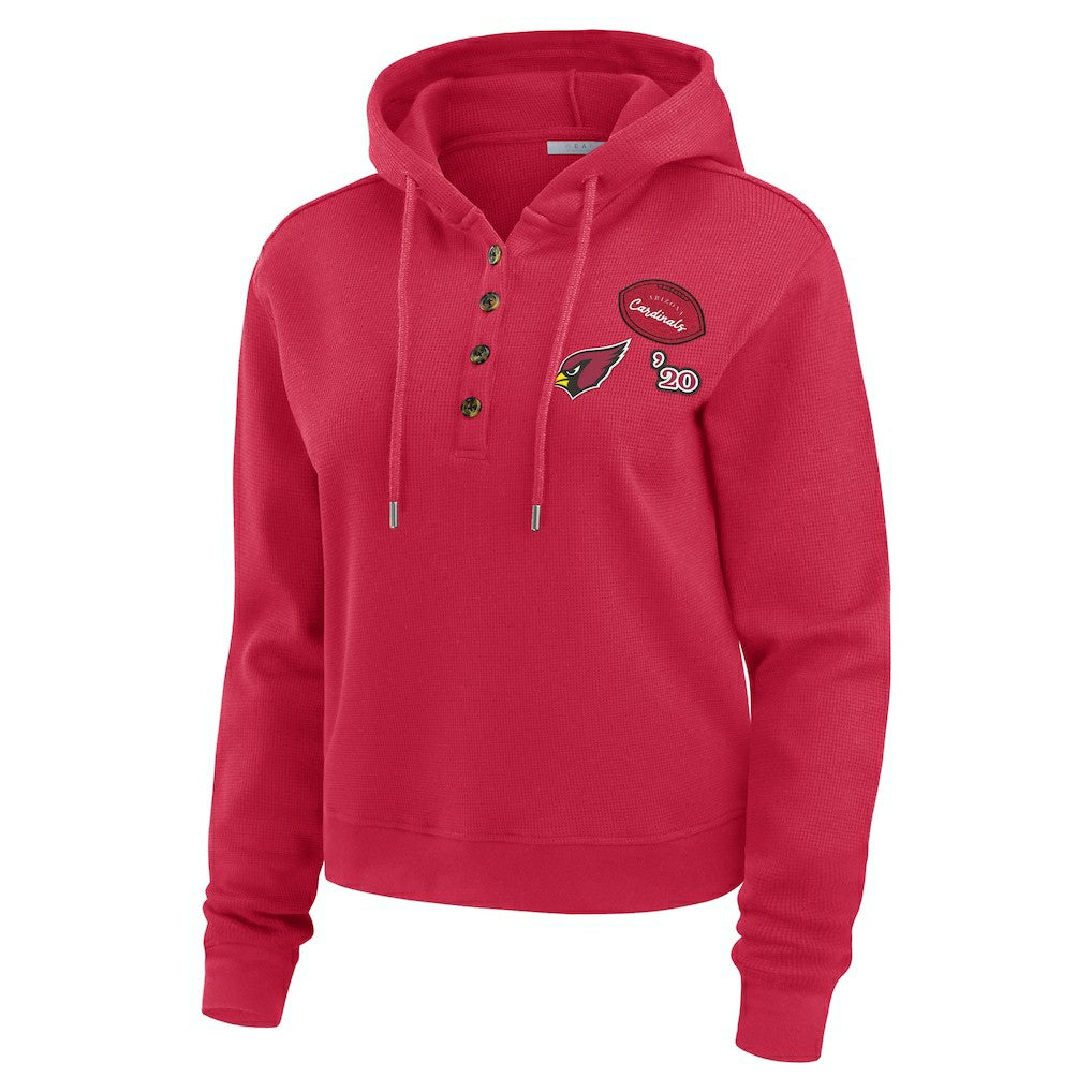 Arizona Cardinals  WEAR by Erin Andrews Women's Plus Size Waffle Hoodie Pullover Top