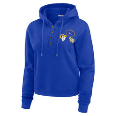 Los Angeles Rams  WEAR by Erin Andrews Women's Plus Size Waffle Hoodie Pullover Top