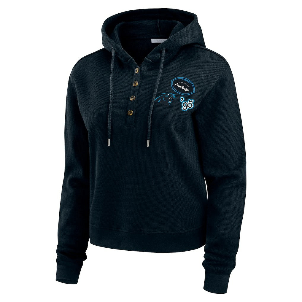 Carolina Panthers  WEAR by Erin Andrews Women's Plus Size Waffle Hoodie Pullover Top