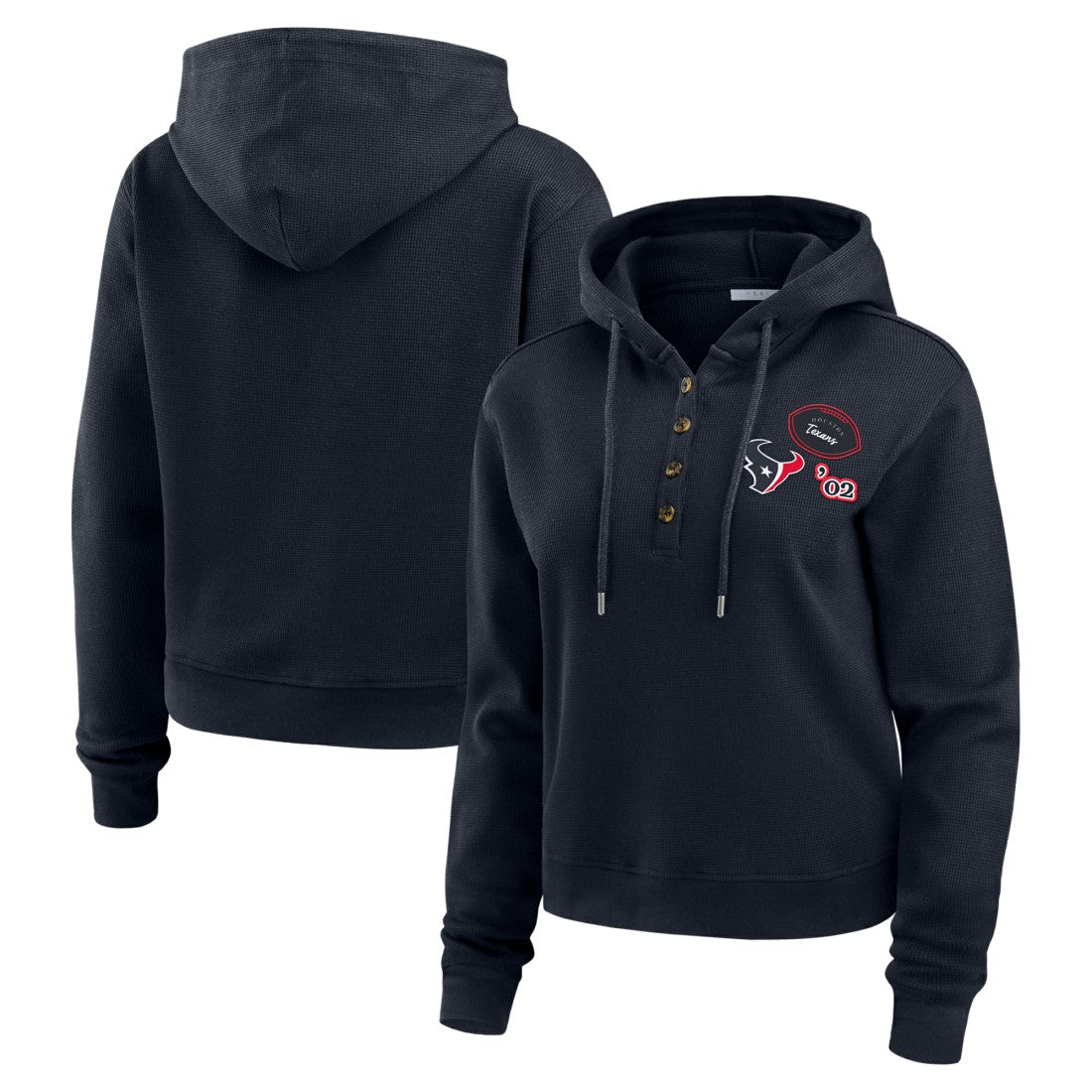Houston Texans  WEAR by Erin Andrews Women's Plus Size Waffle Hoodie Pullover Top