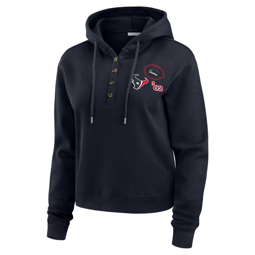 Houston Texans  WEAR by Erin Andrews Women's Plus Size Waffle Hoodie Pullover Top