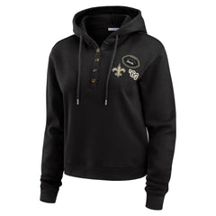 New Orleans Saints  WEAR by Erin Andrews Women's Plus Size Waffle Hoodie Pullover Top