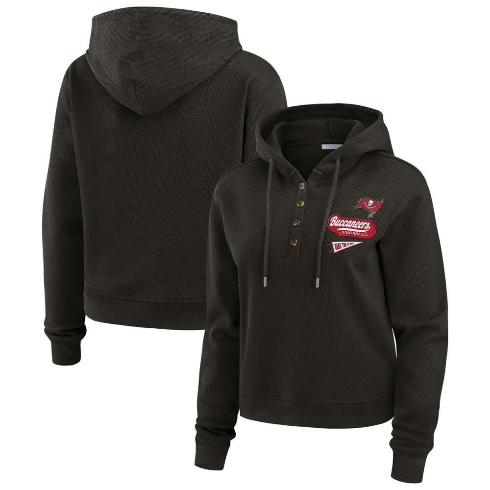 Tampa Bay Buccaneers  WEAR by Erin Andrews Women's Plus Size Waffle Hoodie Pullover Top