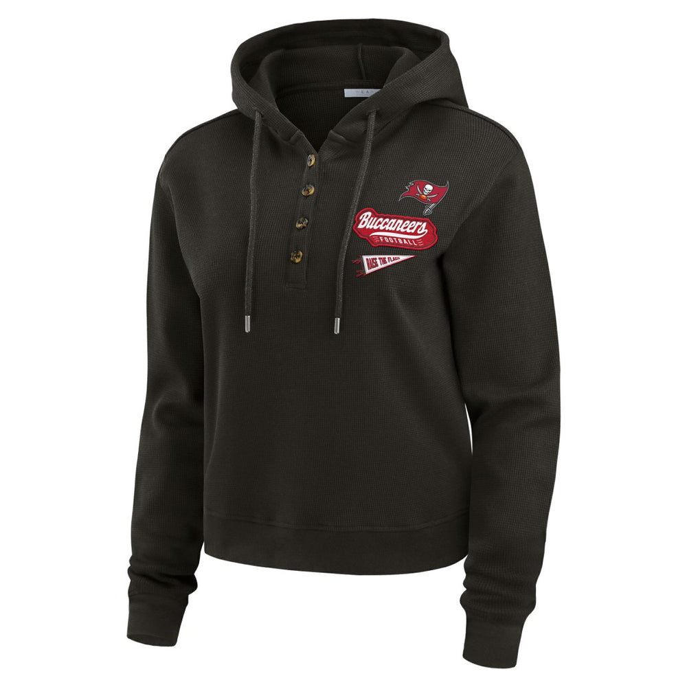 Tampa Bay Buccaneers  WEAR by Erin Andrews Women's Plus Size Waffle Hoodie Pullover Top