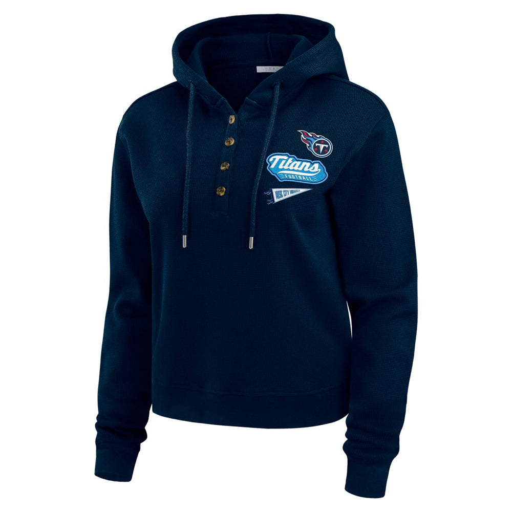 Tennessee Titans  WEAR by Erin Andrews Women's Plus Size Waffle Hoodie Pullover Top