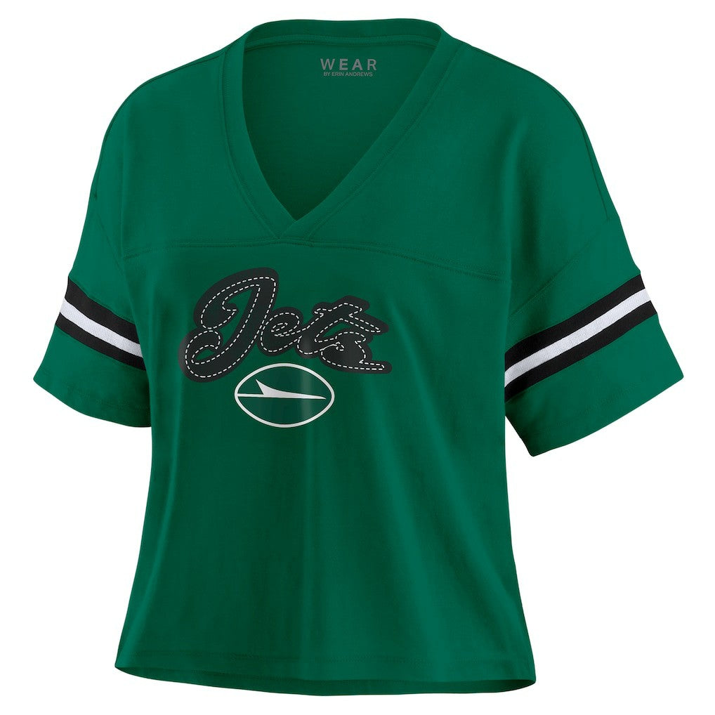 New York Jets  WEAR by Erin Andrews Women's Plus Size Color Block Boxy T-Shirt