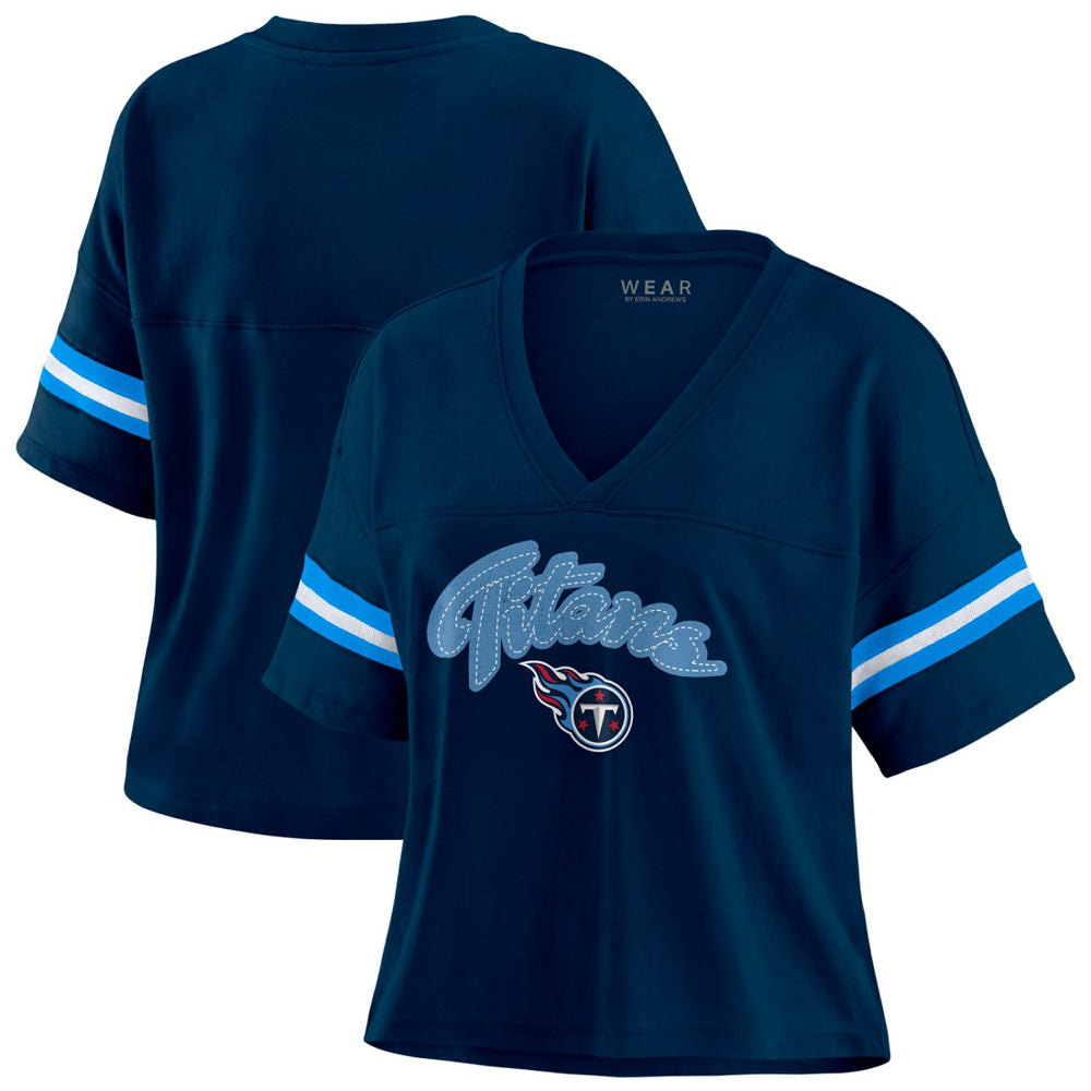 Tennessee Titans  WEAR by Erin Andrews Women's Plus Size Color Block Boxy T-Shirt