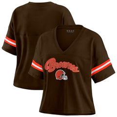 Cleveland Browns  WEAR by Erin Andrews Women's Plus Size Color Block Boxy T-Shirt