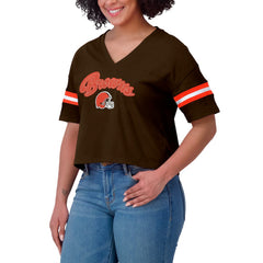 Cleveland Browns  WEAR by Erin Andrews Women's Plus Size Color Block Boxy T-Shirt