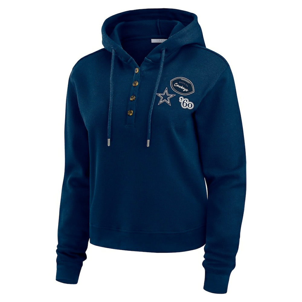 Dallas Cowboys  WEAR by Erin Andrews Women's Plus Size Waffle Hoodie Pullover Top