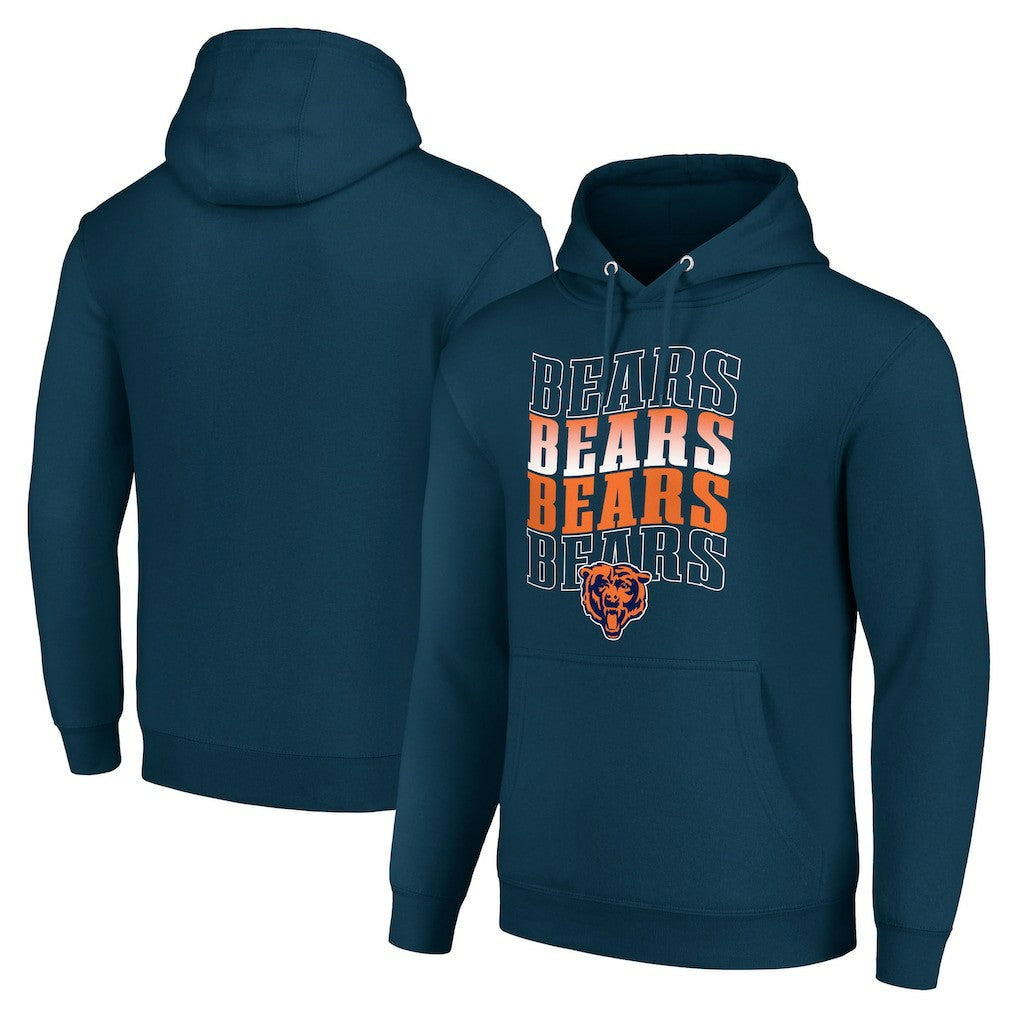 Chicago Bears  Starter Four Team Name Logo Fleece Pullover Hoodie