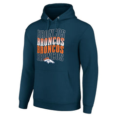 Denver Broncos  Starter Four Team Name Logo Fleece Pullover Hoodie