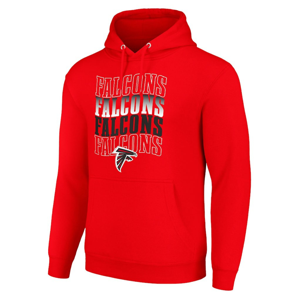 Atlanta Falcons  Starter Four Team Name Logo Fleece Pullover Hoodie