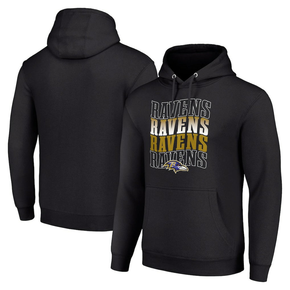 Baltimore Ravens  Starter Four Team Name Logo Fleece Pullover Hoodie